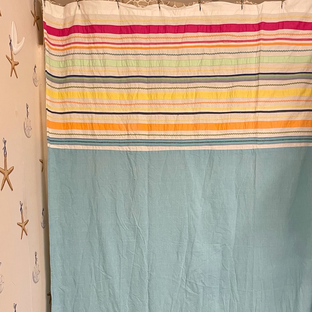 🛍 Ribbon Striped Shower Curtain